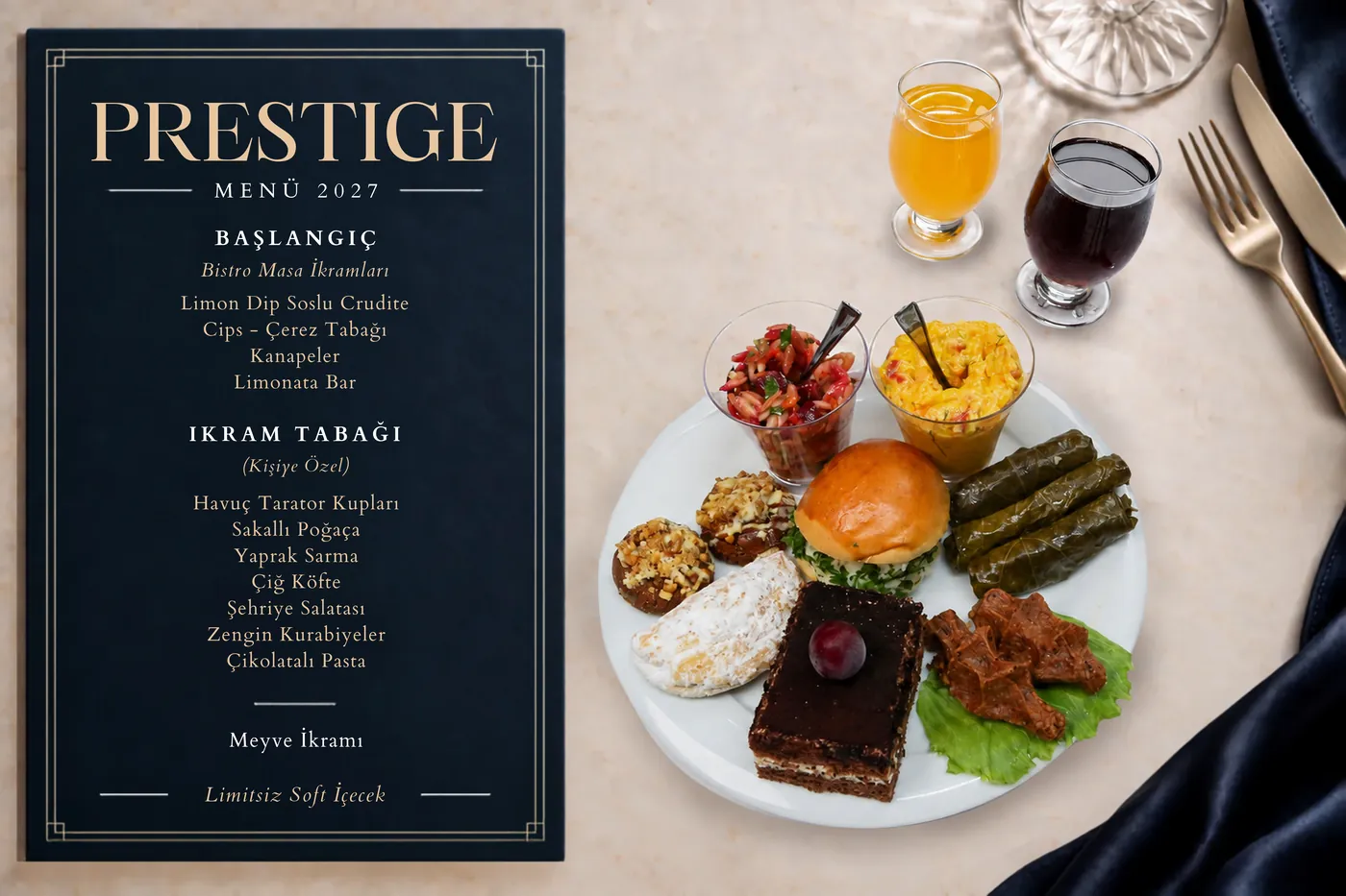 Talia Garden Prestige menüsü ve tabağı